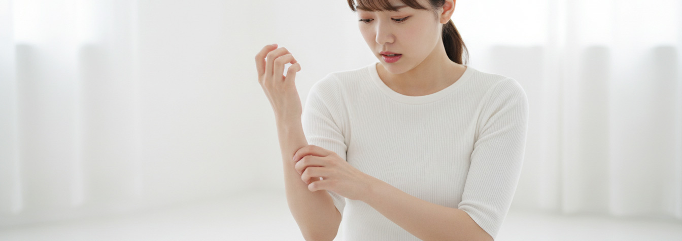 蕁麻疹に悩んでいる人の画像